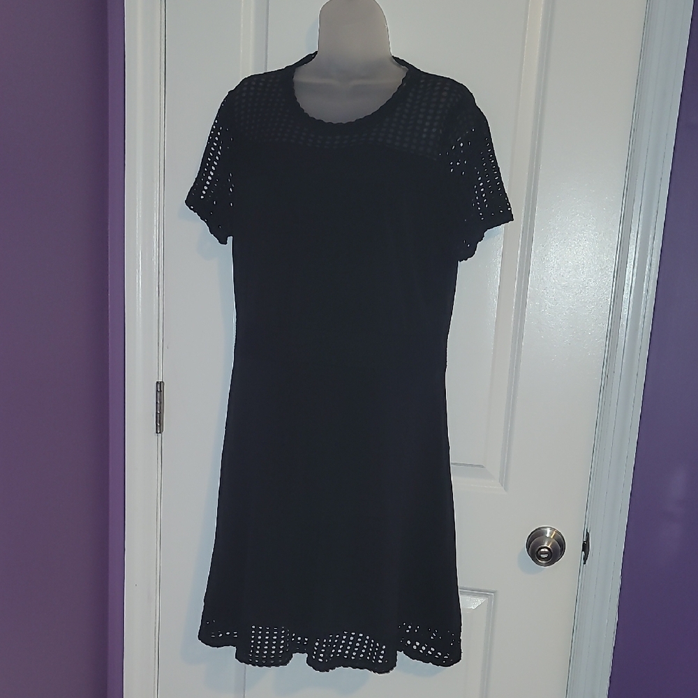 Michael Kors Black Sheath Mini Dress Crew Neck Sz: XL